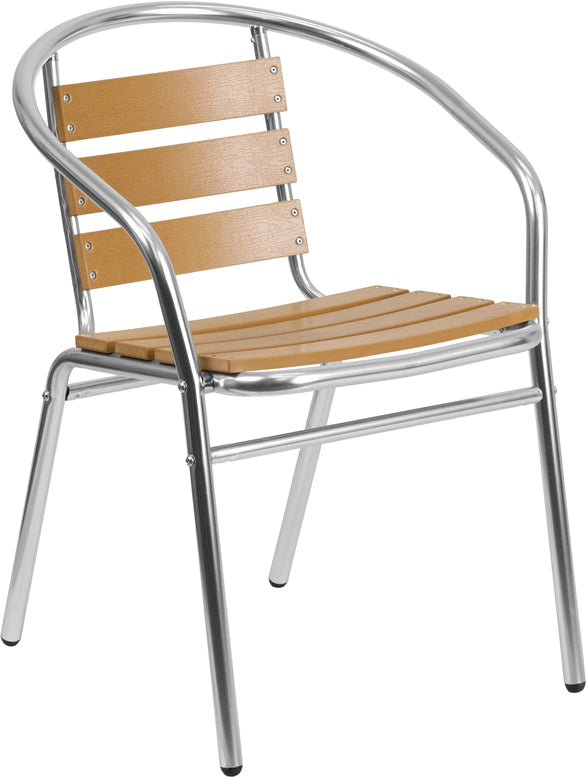 Aluminum Teak Back Chair TLH-017W-GG