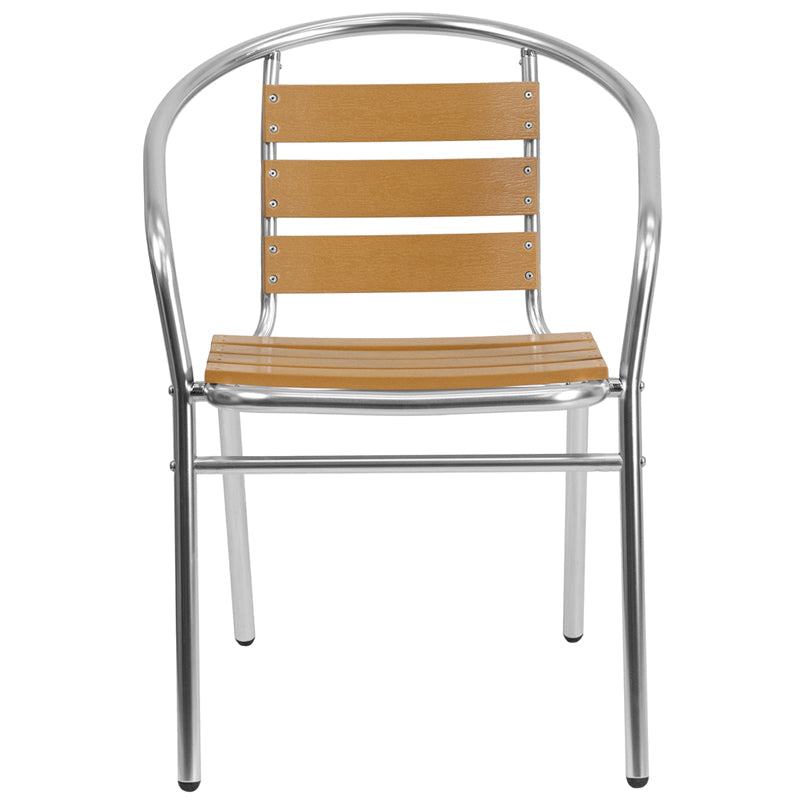 Aluminum Teak Back Chair TLH-017W-GG