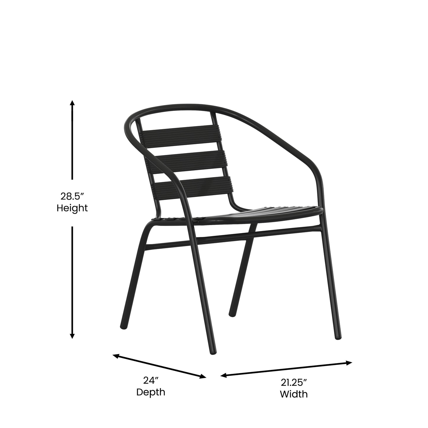 Contemporary Patio Chair with Arms for Indoor and Outdoor Use