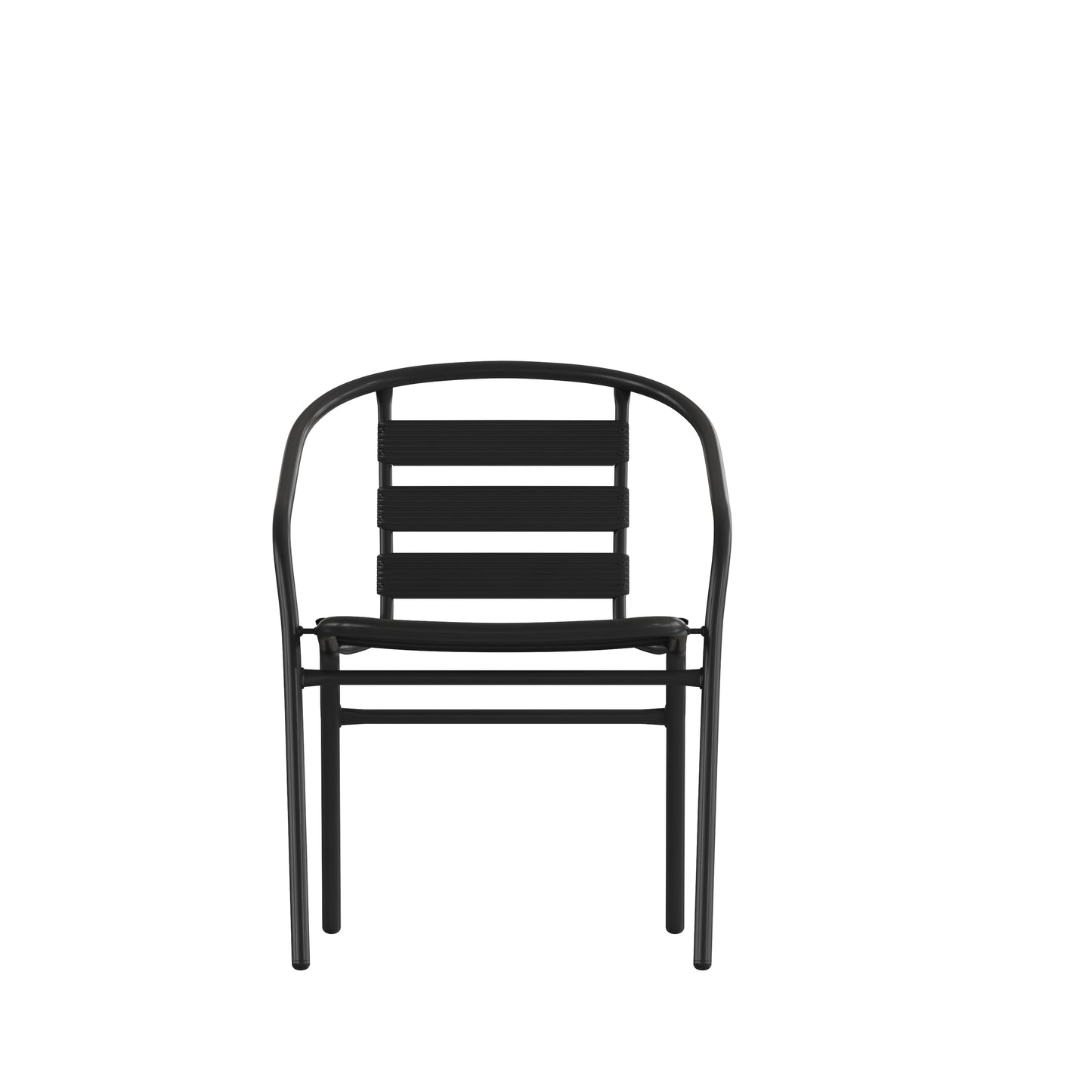 Black Slat Chair with Arms TLH-018C-BK-GG