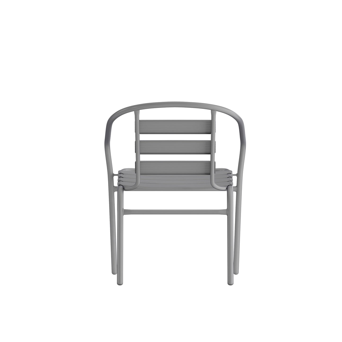 Silver Slat Chair with Arms TLH-018C-GG