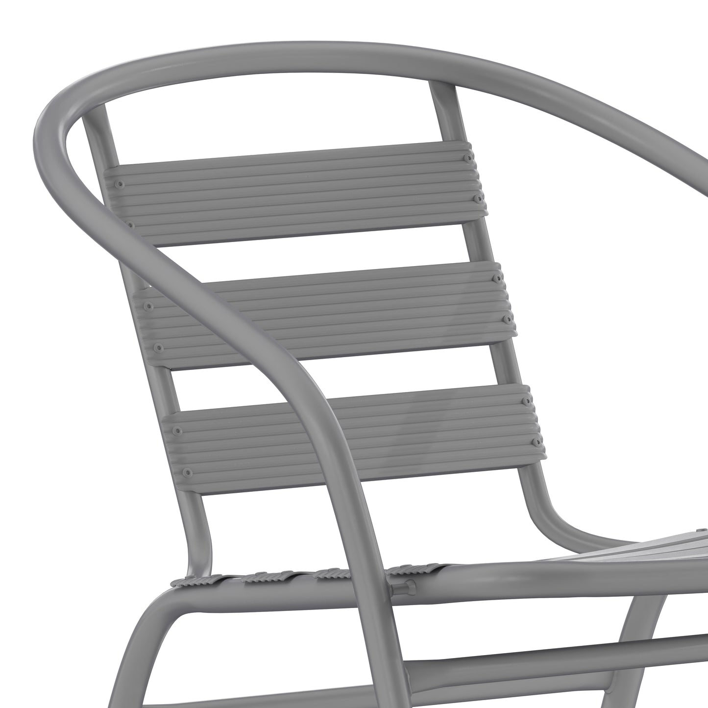 Silver Slat Chair with Arms TLH-018C-GG