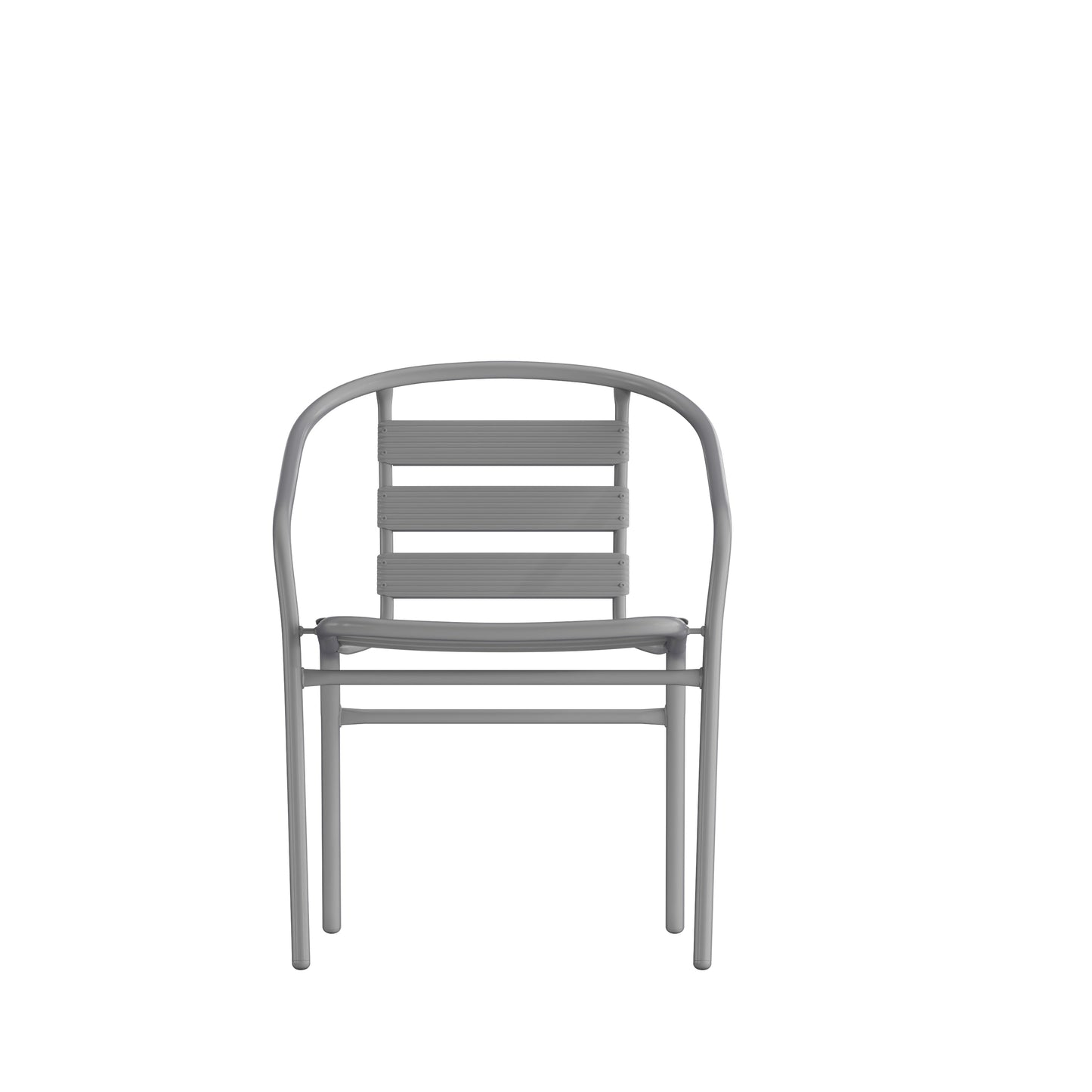 Silver Slat Chair with Arms TLH-018C-GG