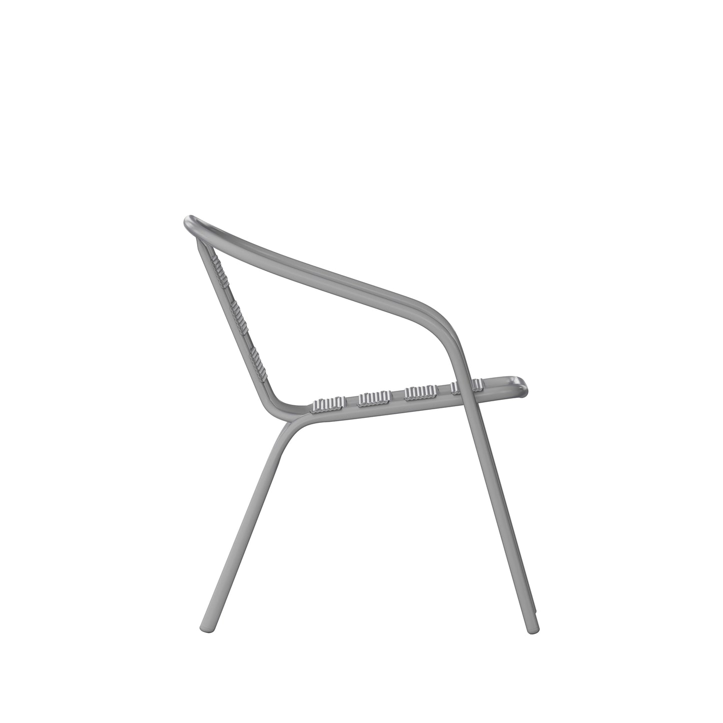 Silver Slat Chair with Arms TLH-018C-GG