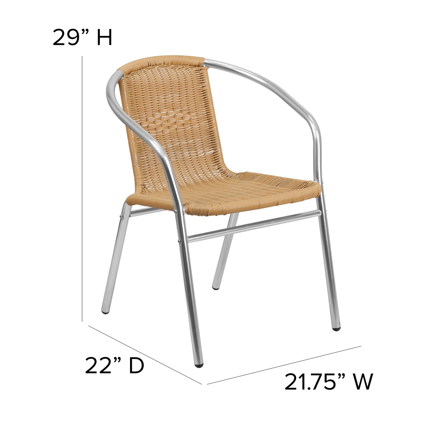 Beige Rattan Aluminum Chair TLH-020-BGE-GG