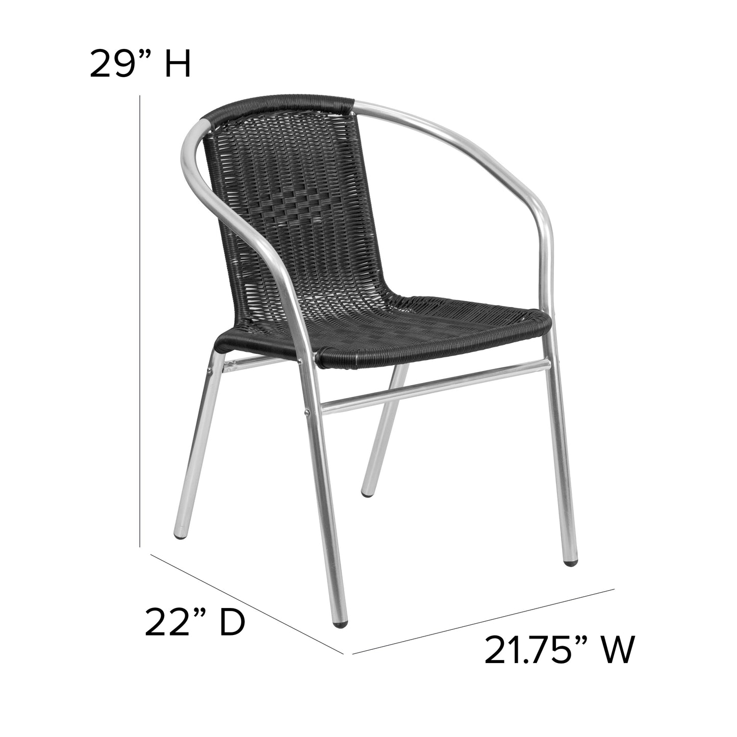 Black Rattan Aluminum Chair TLH-020-BK-GG