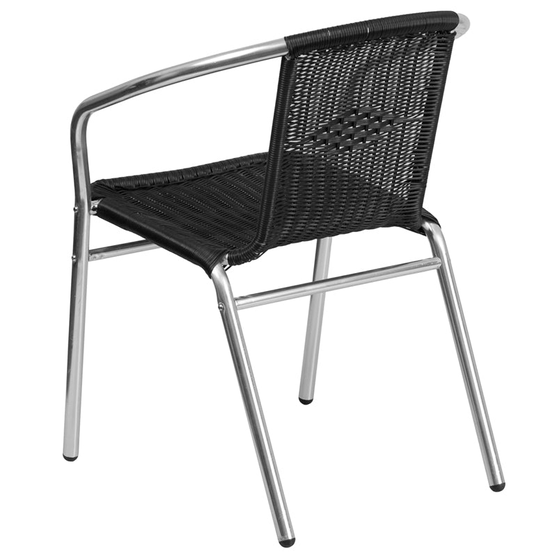 Black Rattan Aluminum Chair TLH-020-BK-GG