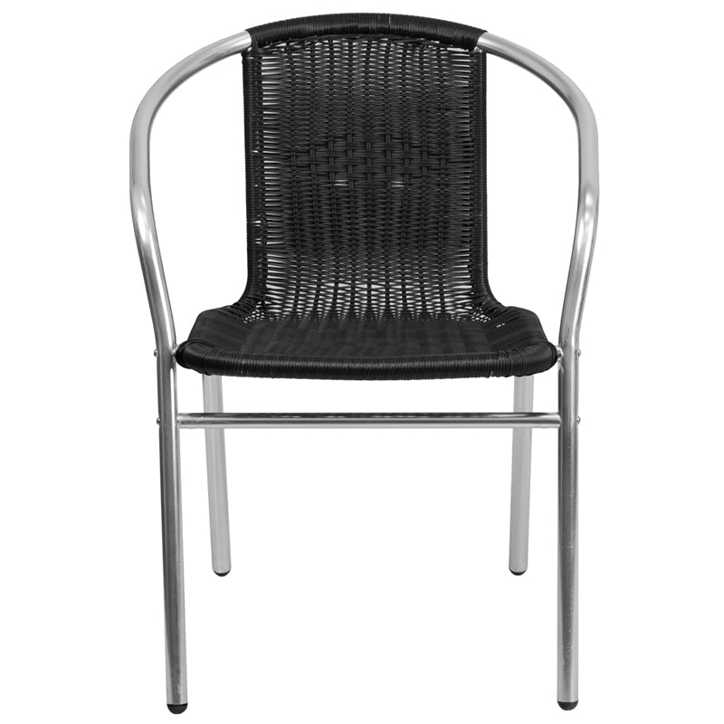 Black Rattan Aluminum Chair TLH-020-BK-GG