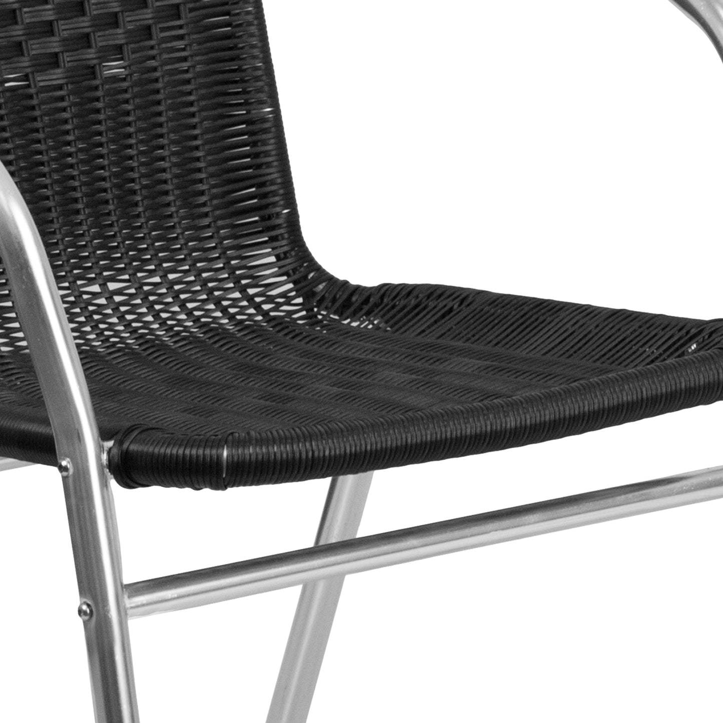 Black Rattan Aluminum Chair TLH-020-BK-GG