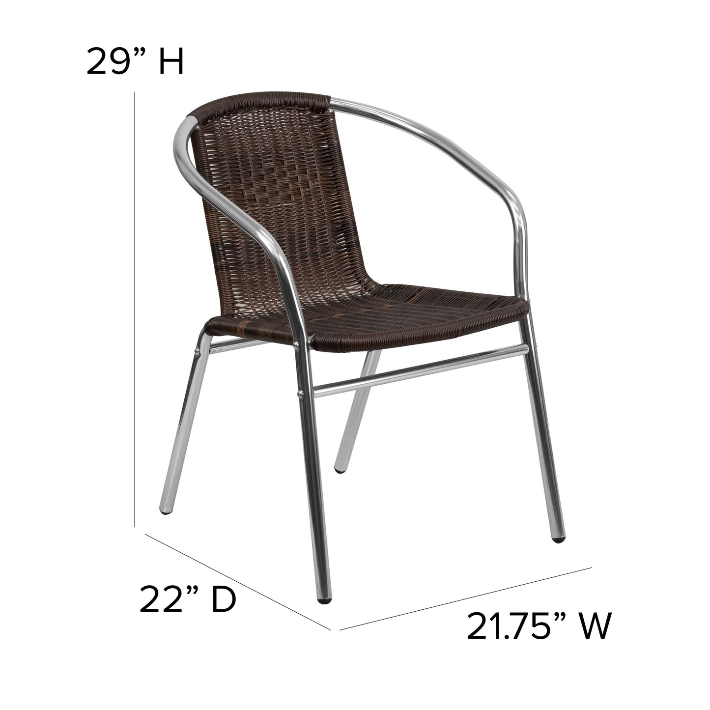 Brown Rattan Aluminum Chair TLH-020-GG