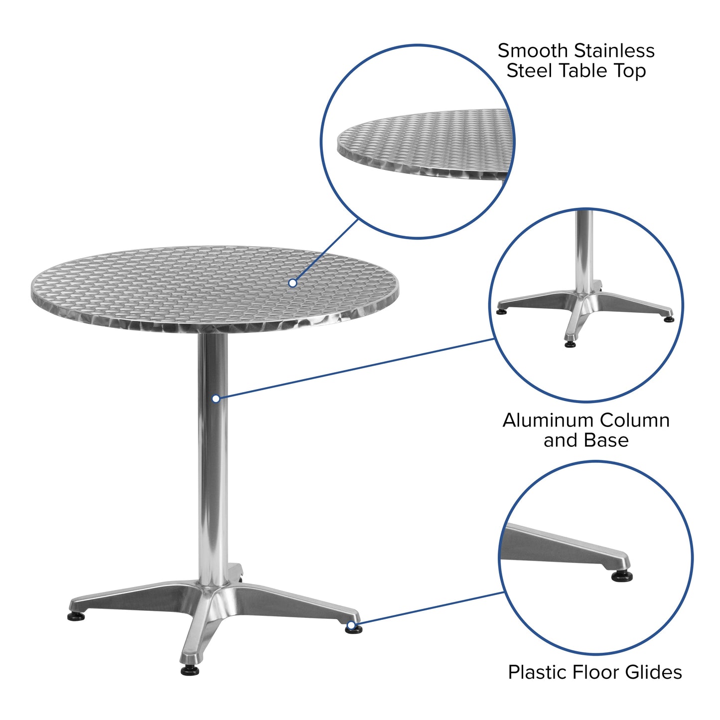 27.5RD Aluminum Table TLH-052-2-GG