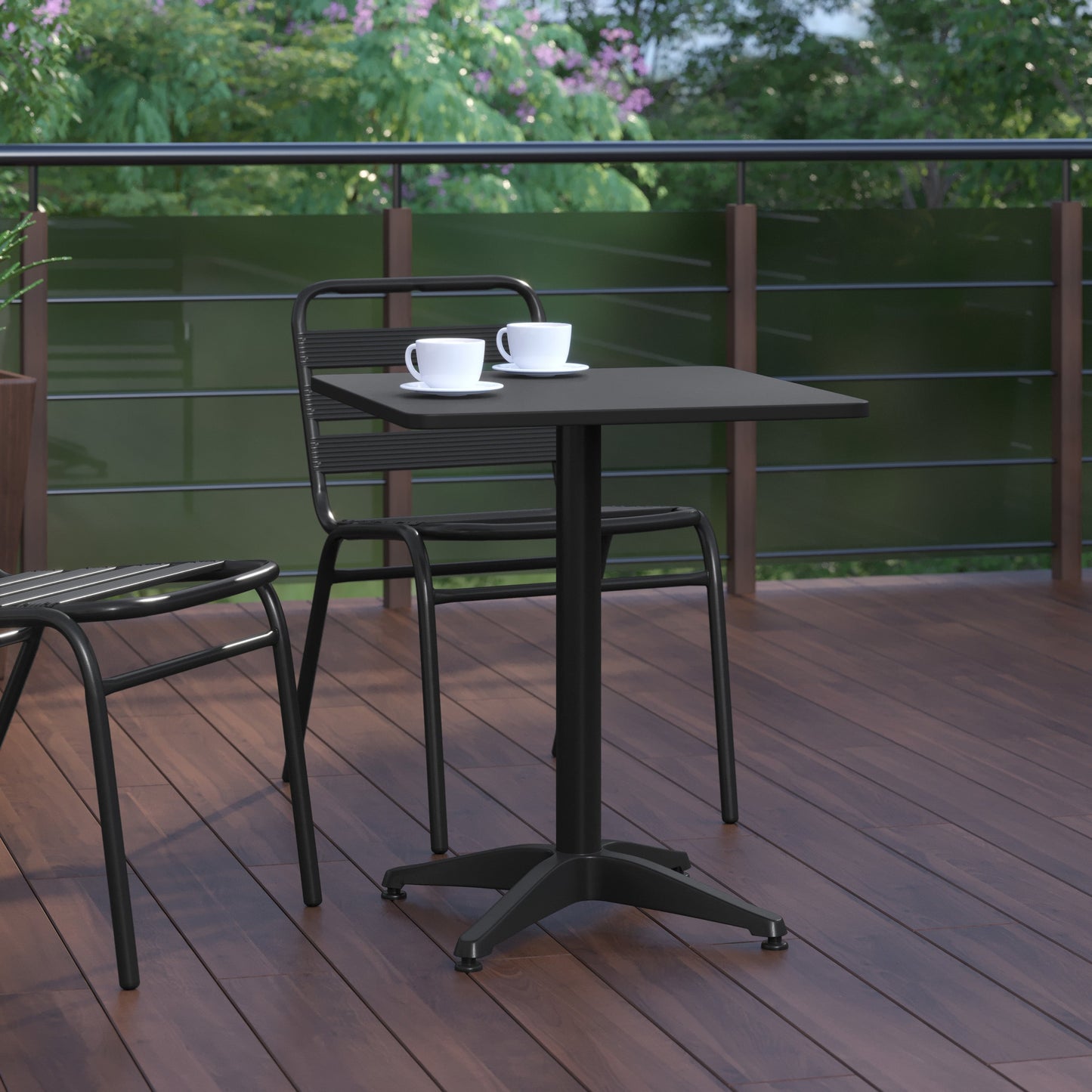 23.5SQ Black Metal Table TLH-053-1-BK-GG