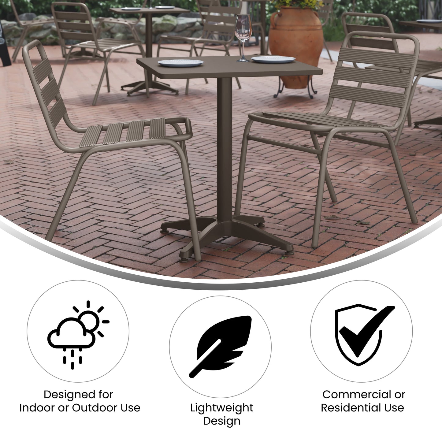 23.5SQ Bronze Metal Table TLH-053-1-BZ-GG