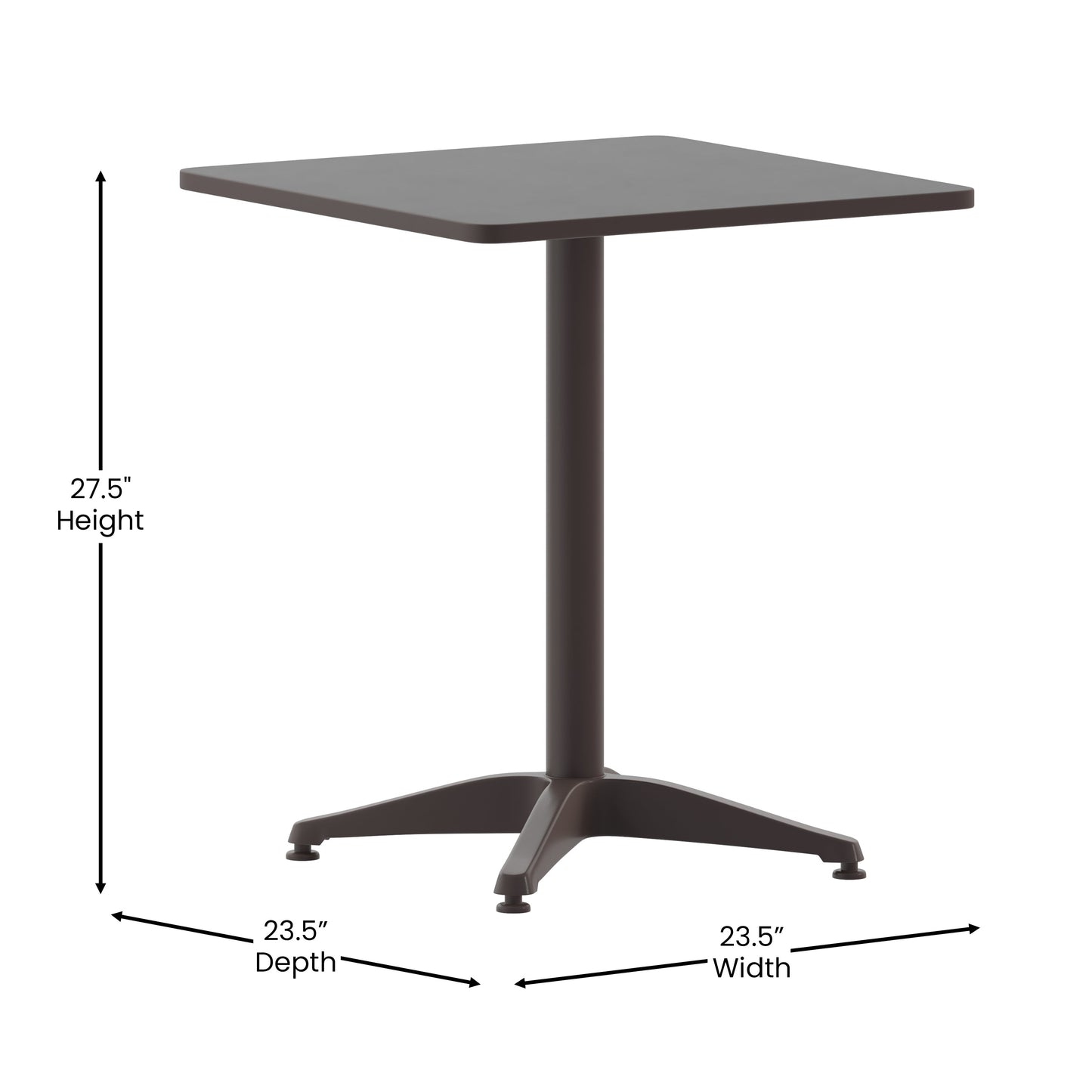 23.5SQ Bronze Metal Table TLH-053-1-BZ-GG