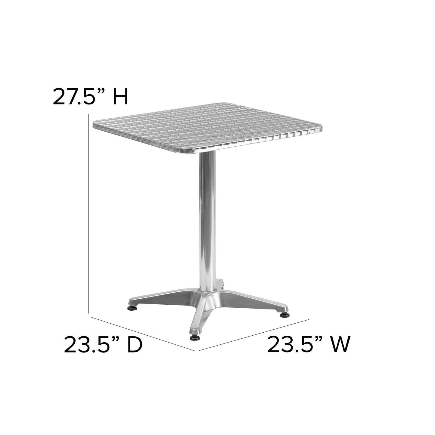 23.5SQ Aluminum Table TLH-053-1-GG