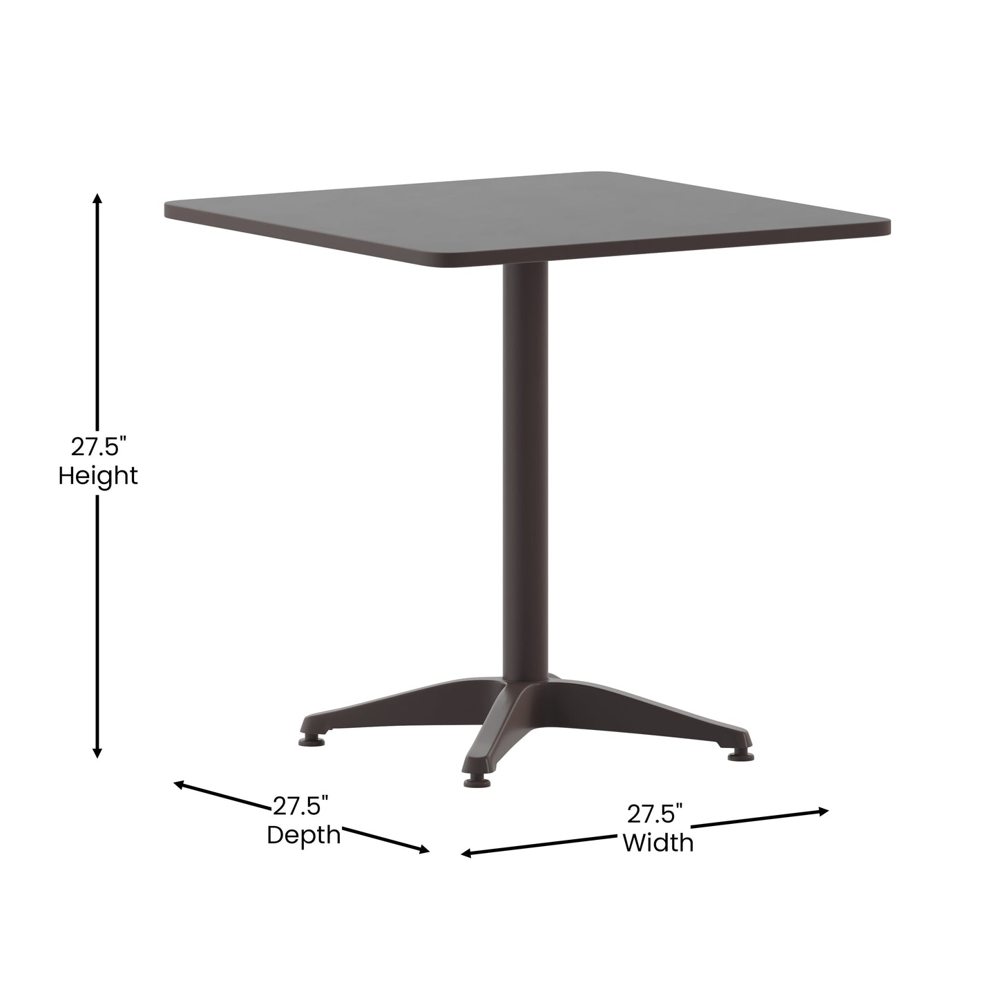 27.5SQ Bronze Metal Table TLH-053-2-BZ-GG