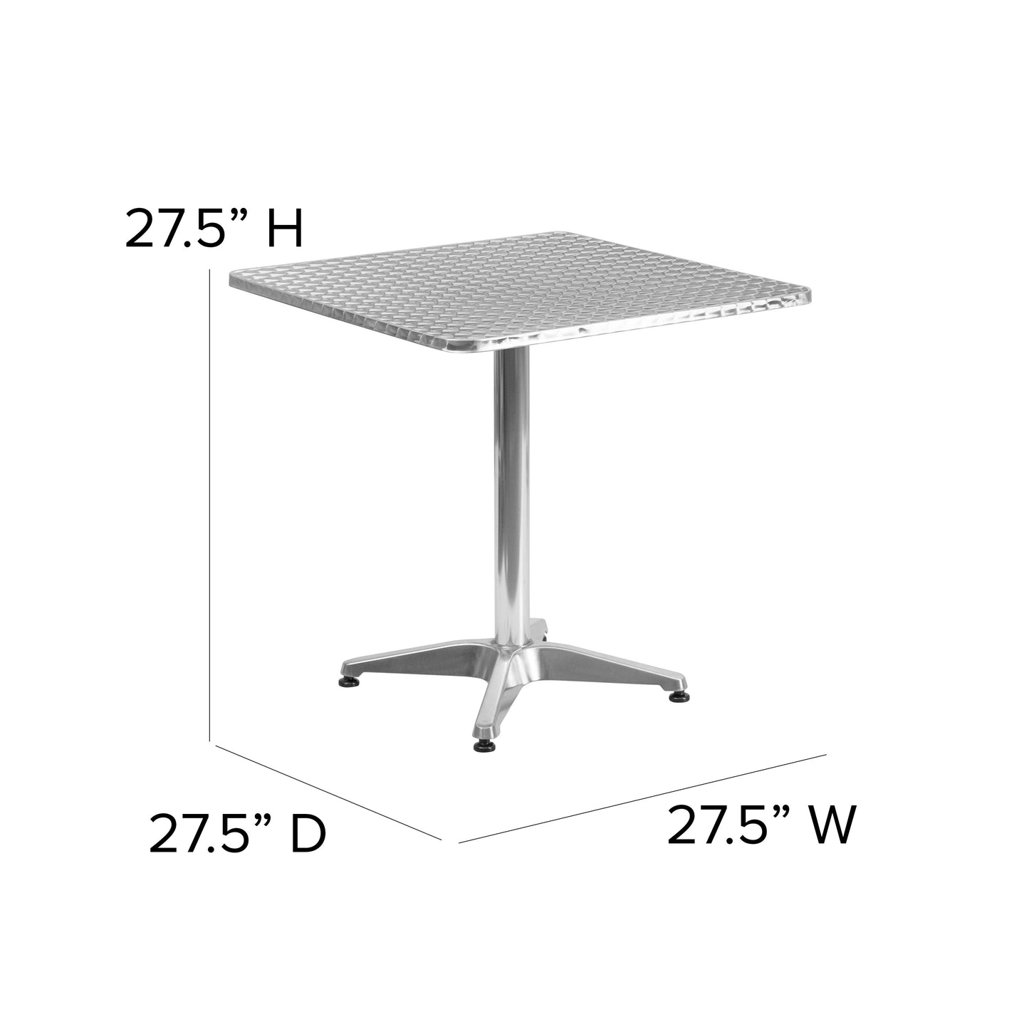 27.5SQ Aluminum Table TLH-053-2-GG