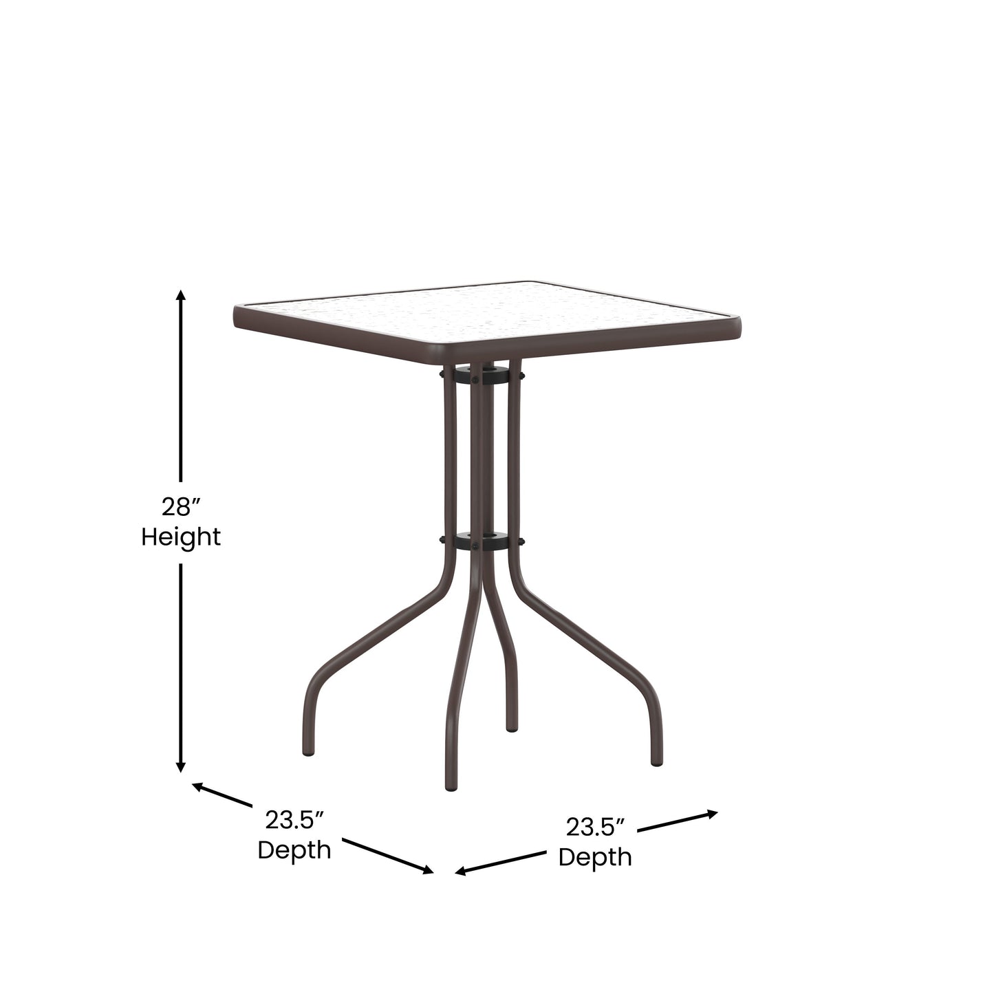 23.5SQ Bronze Patio Table TLH-073A-1-BZ-GG