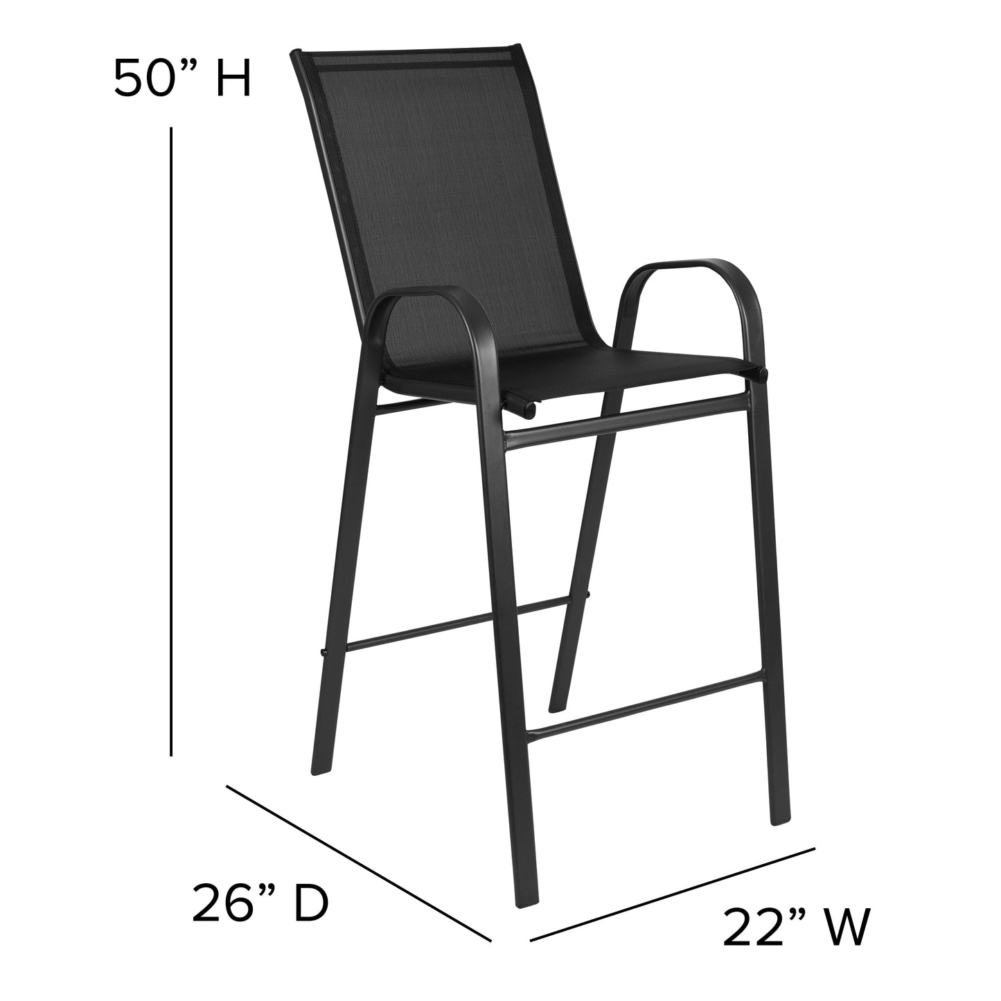 5PC Glass Bar Patio Table Set TLH-073H092H4-B-GG