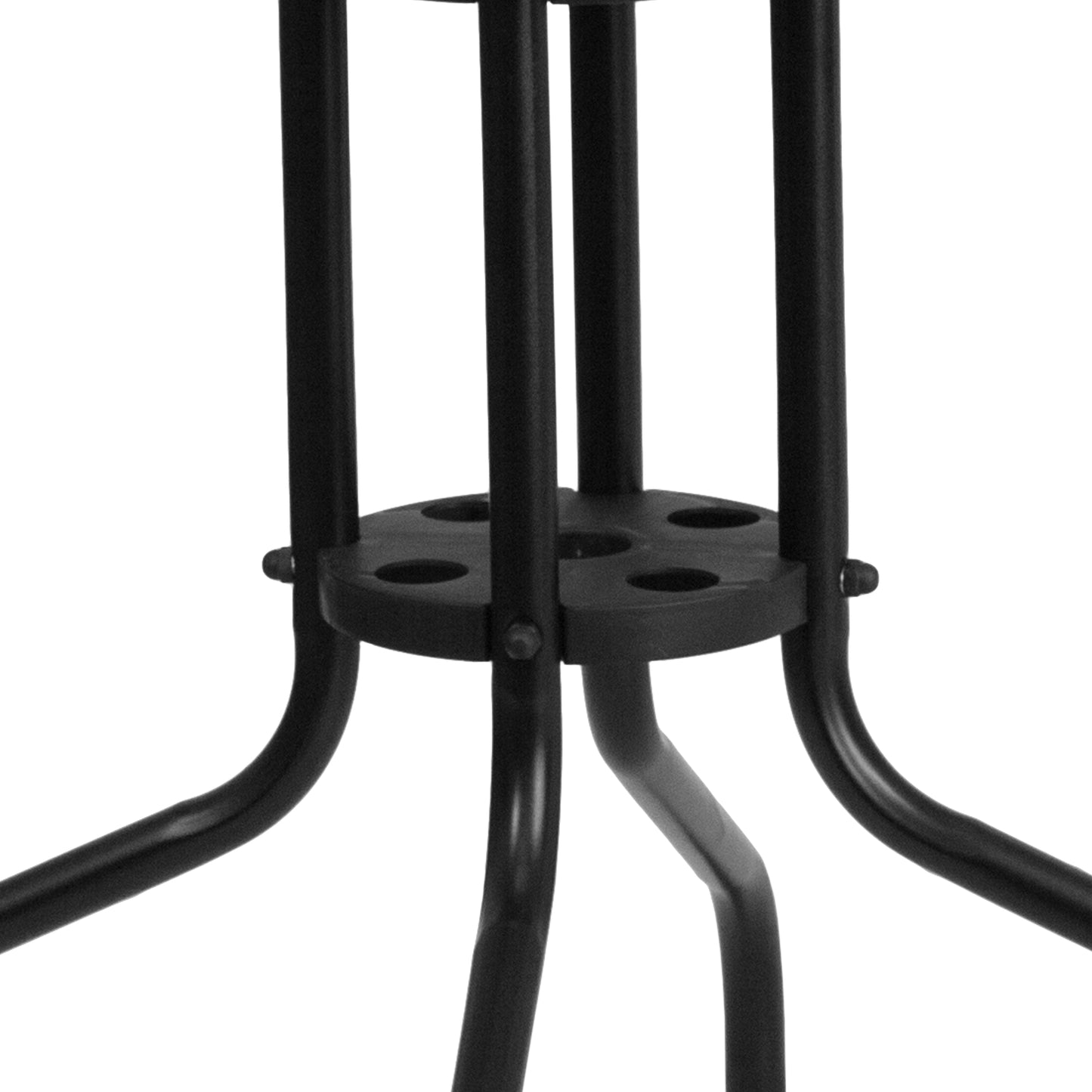 28SQ Black Rattan Patio Table TLH-073R-BK-GG