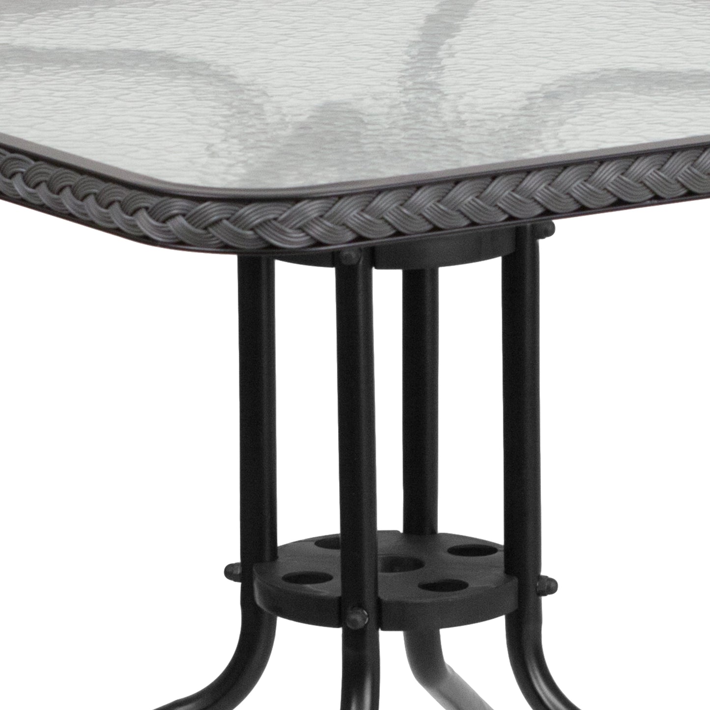 28SQ Gray Table Set w/Rattan TLH-073SQ-037GY4-GG