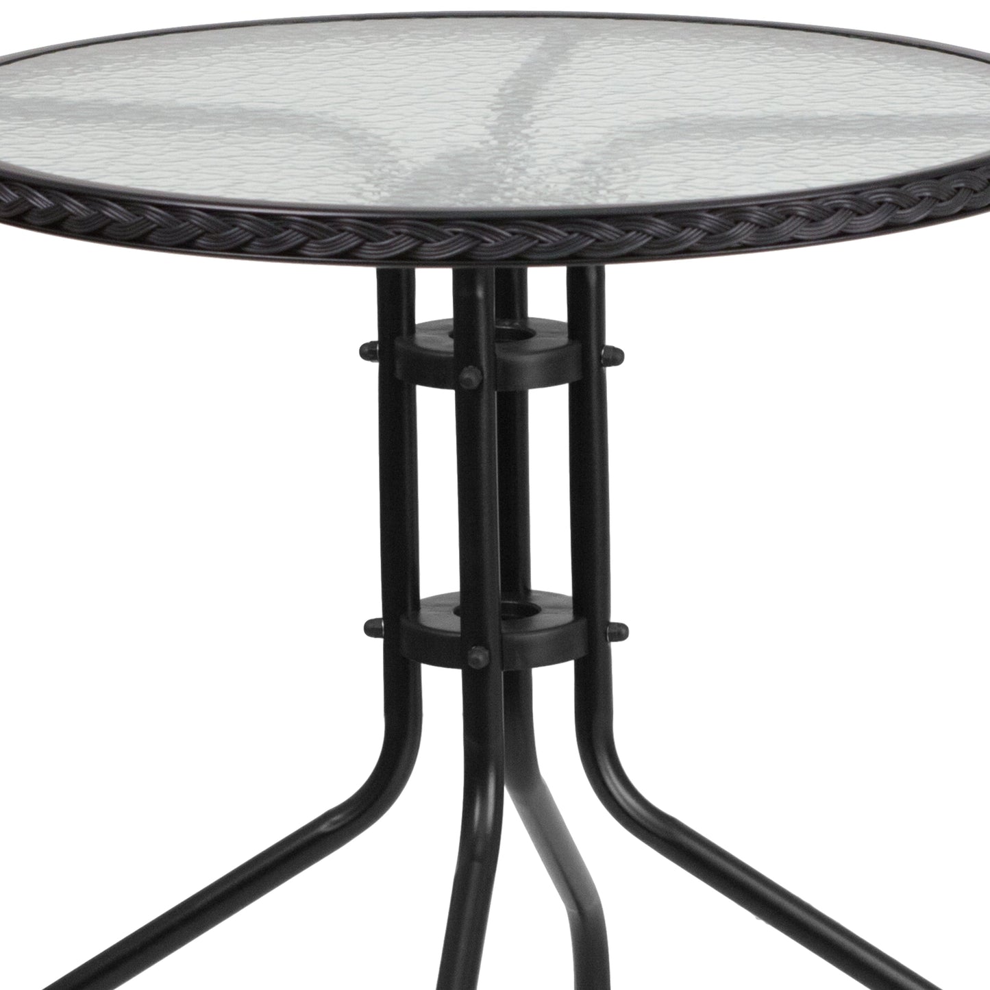 28RD Black Table Set w/Rattan TLH-087RD-037BK4-GG