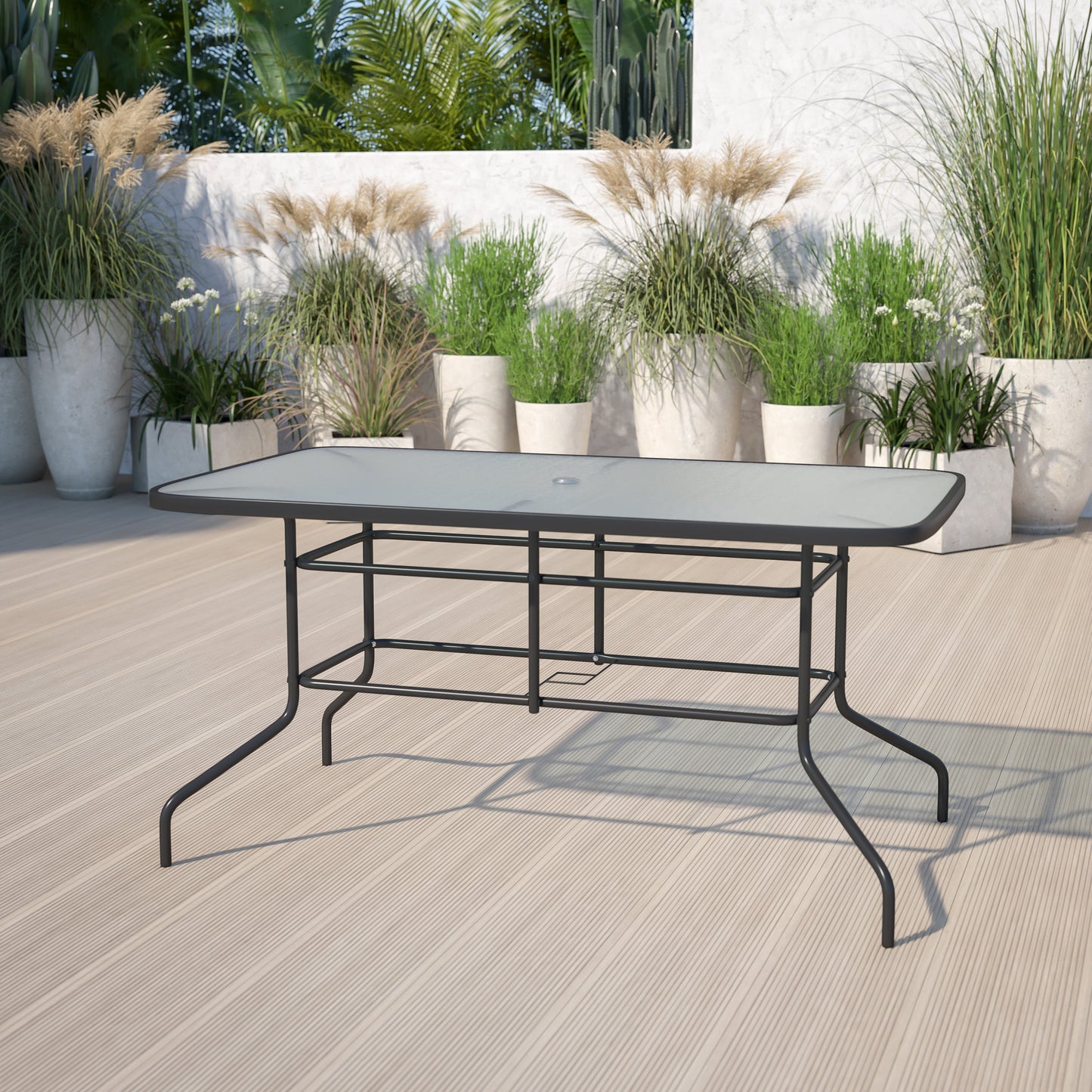 55x31.5 Glass Patio Table TLH-089-GG