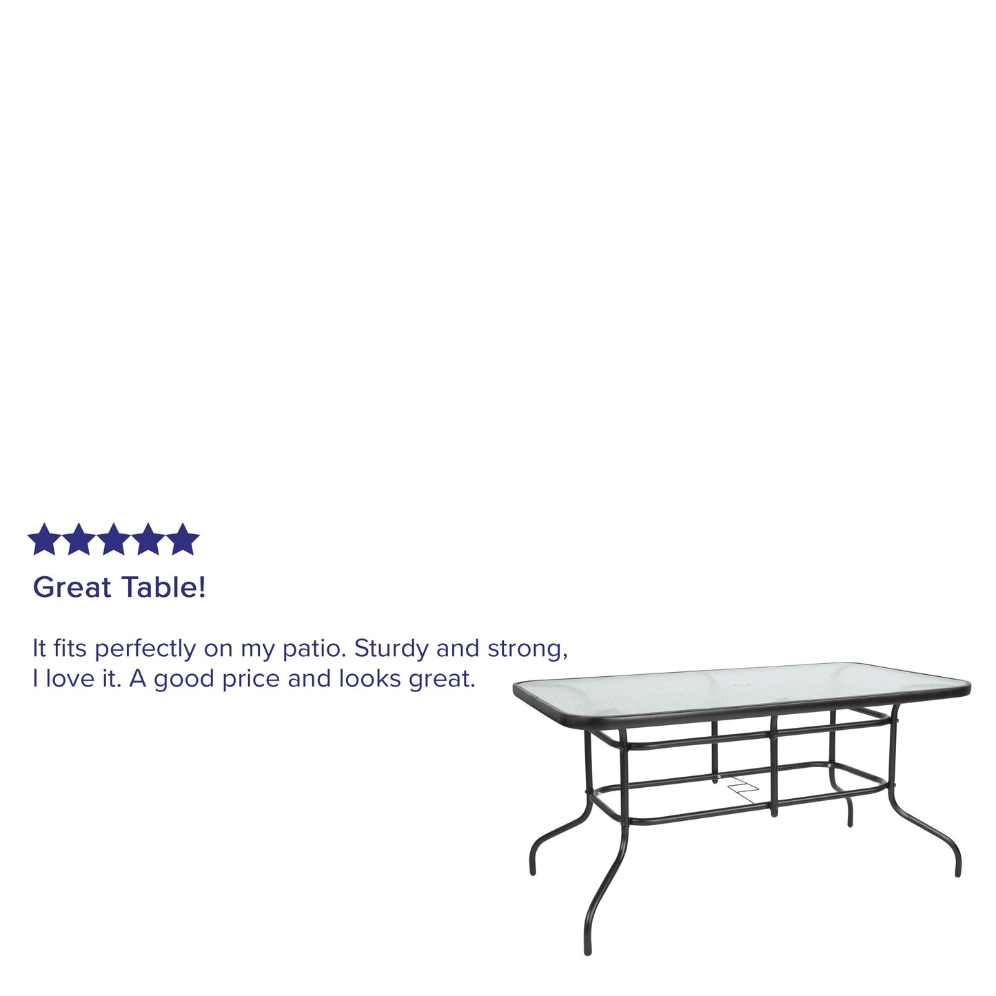 55x31.5 Glass Patio Table TLH-089-GG