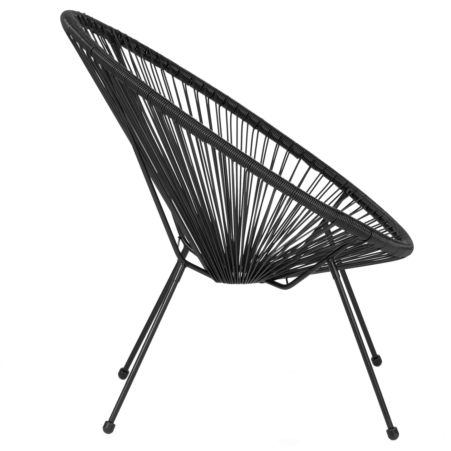 Black Bungee Oval Lounge Chair TLH-094-BLACK-GG