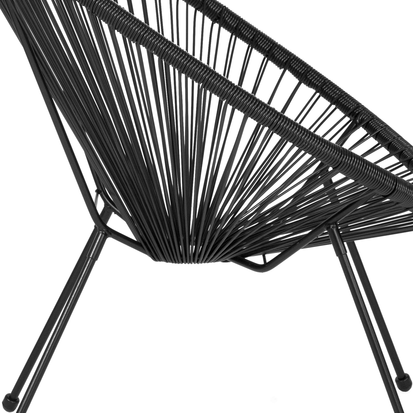 Black Bungee Oval Lounge Chair TLH-094-BLACK-GG