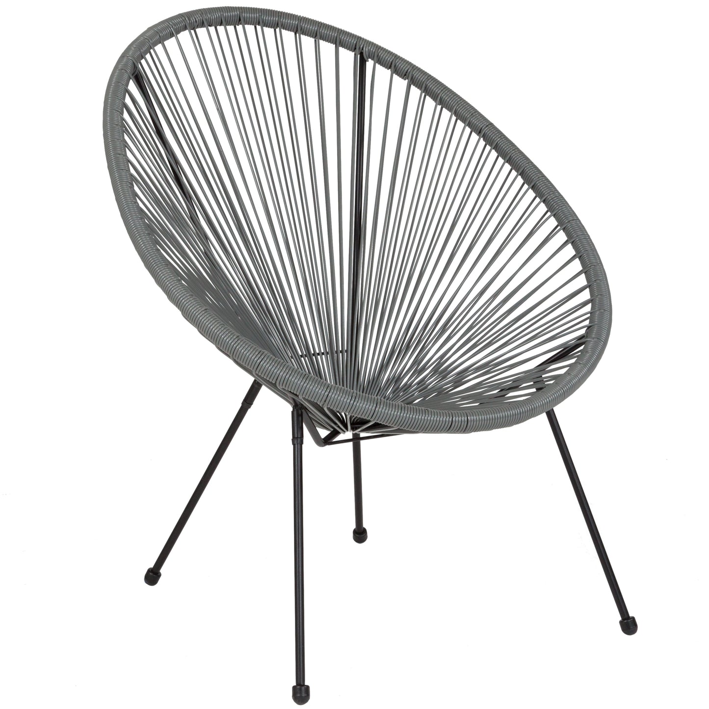 Grey Bungee Oval Lounge Chair TLH-094-GREY-GG