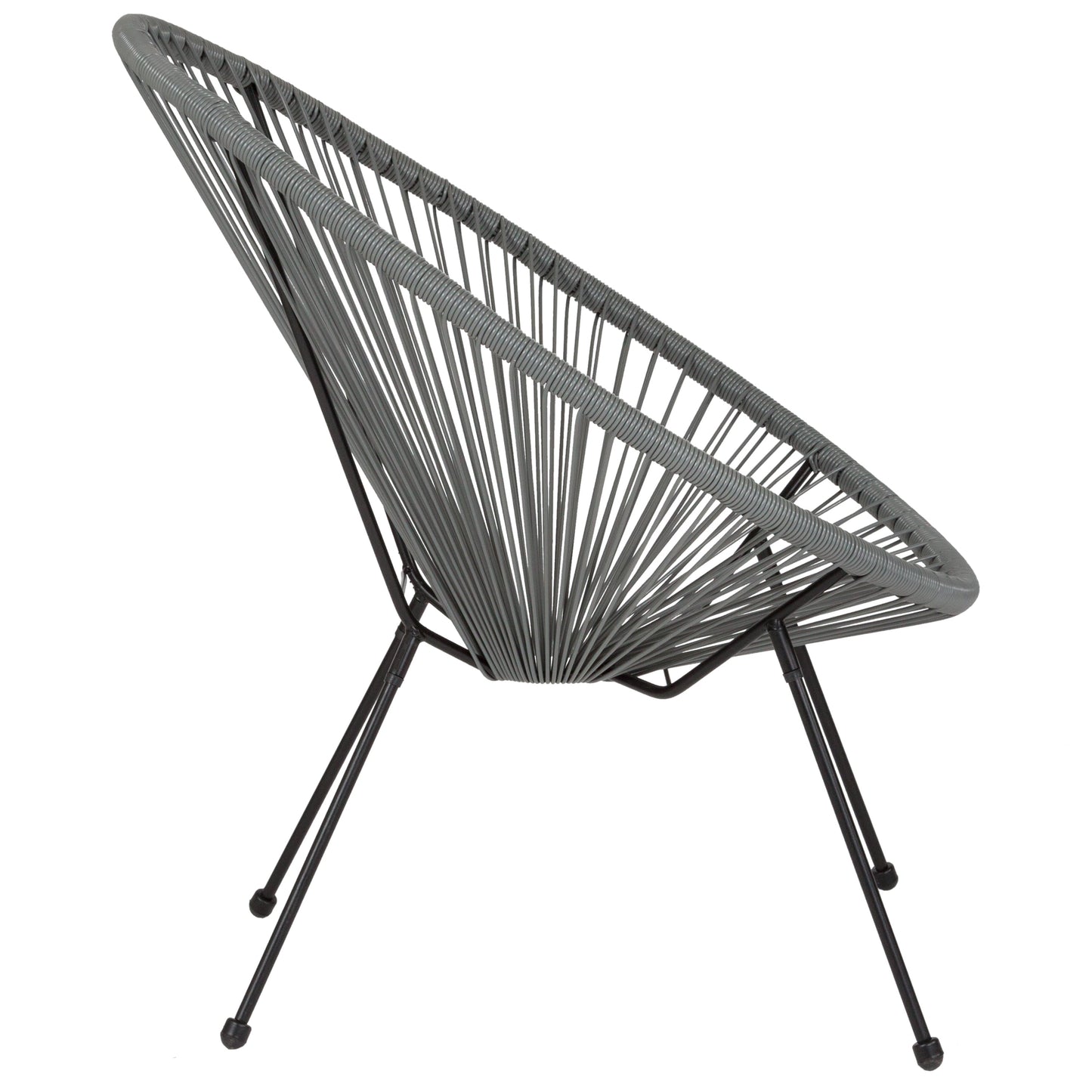 Grey Bungee Oval Lounge Chair TLH-094-GREY-GG