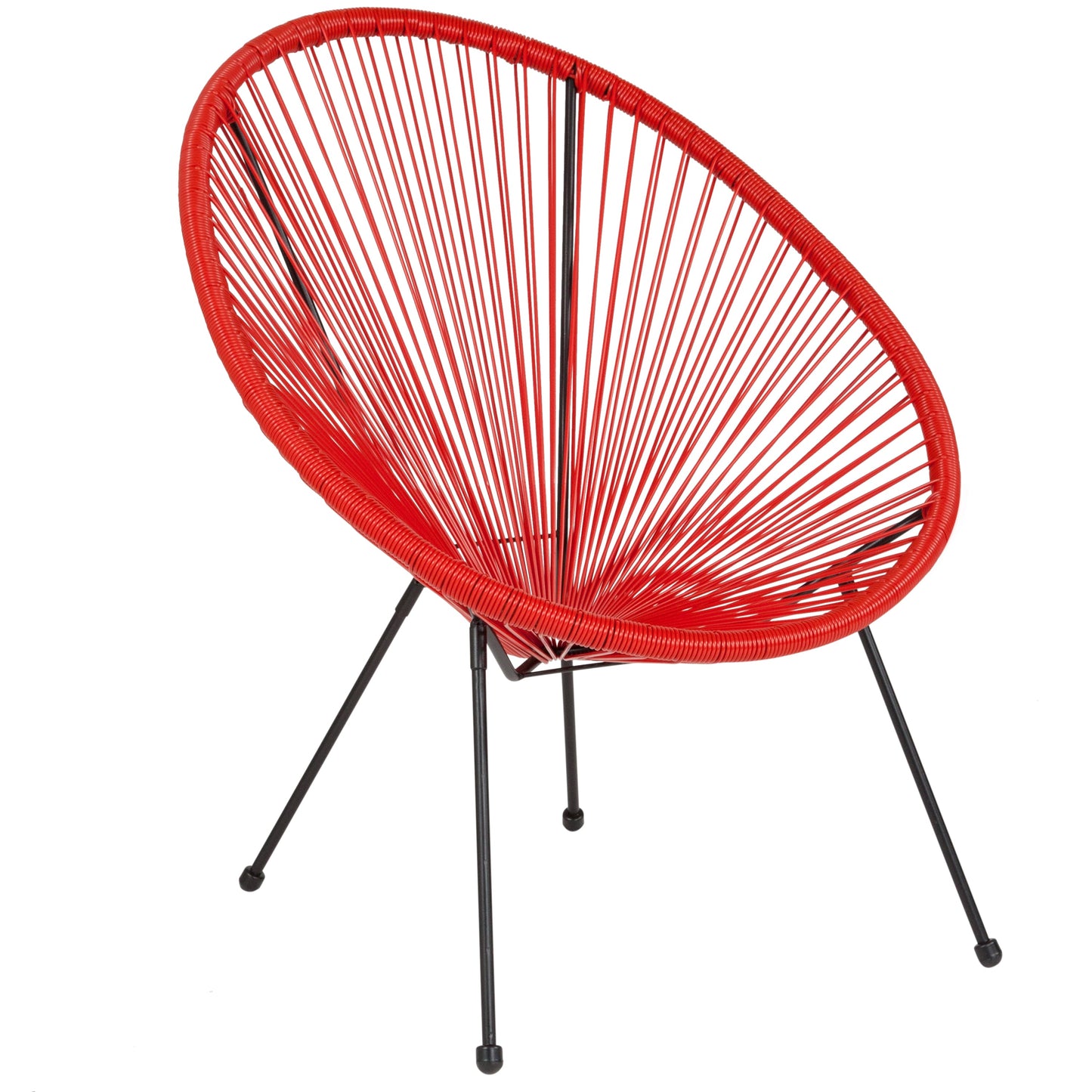 Red Bungee Oval Lounge Chair TLH-094-RED-GG