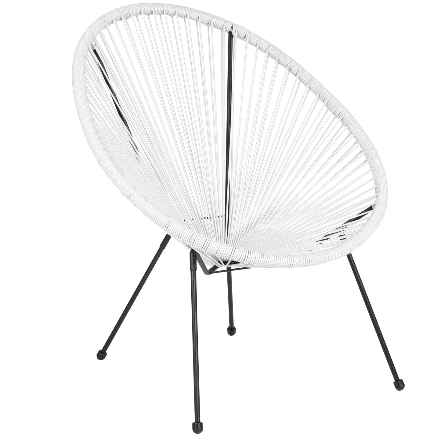 White Bungee Oval Lounge Chair TLH-094-WHITE-GG