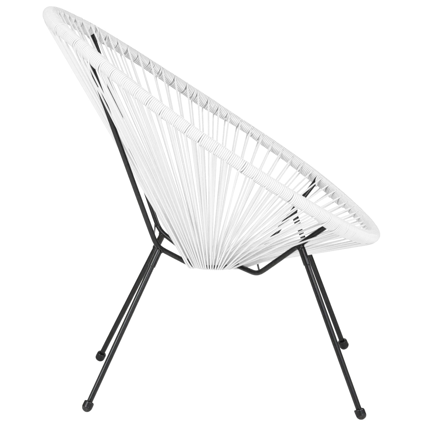 White Bungee Oval Lounge Chair TLH-094-WHITE-GG