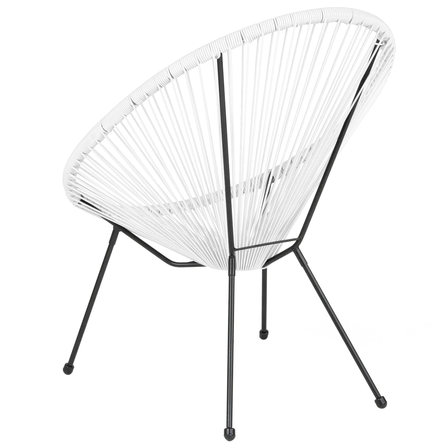 White Bungee Oval Lounge Chair TLH-094-WHITE-GG