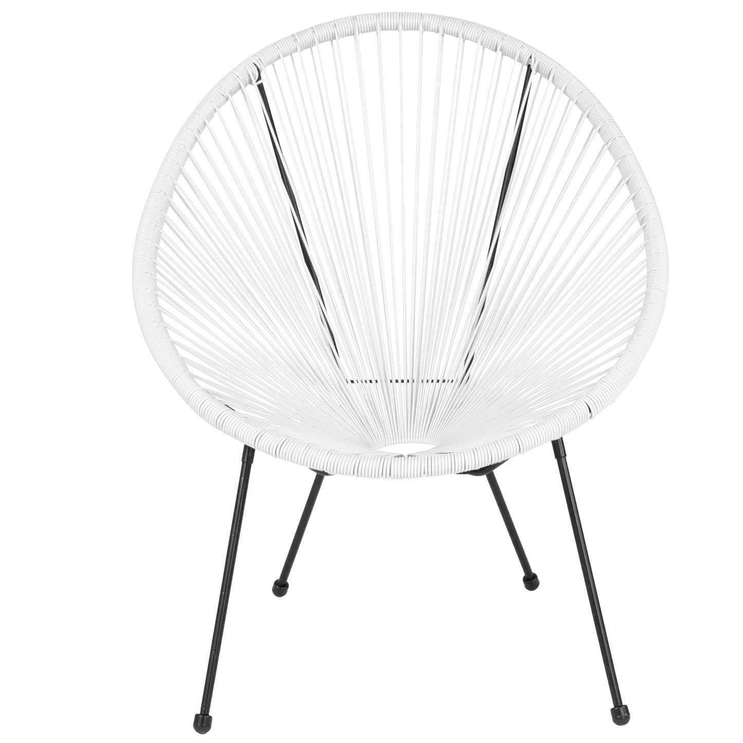 White Bungee Oval Lounge Chair TLH-094-WHITE-GG