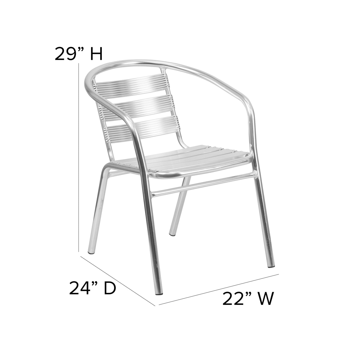 Aluminum Slat Back Chair TLH-1-GG