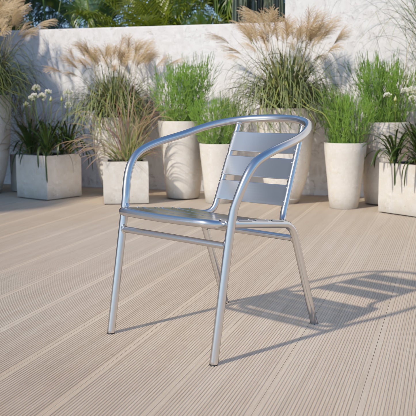 Aluminum Slat Back Chair TLH-1-GG