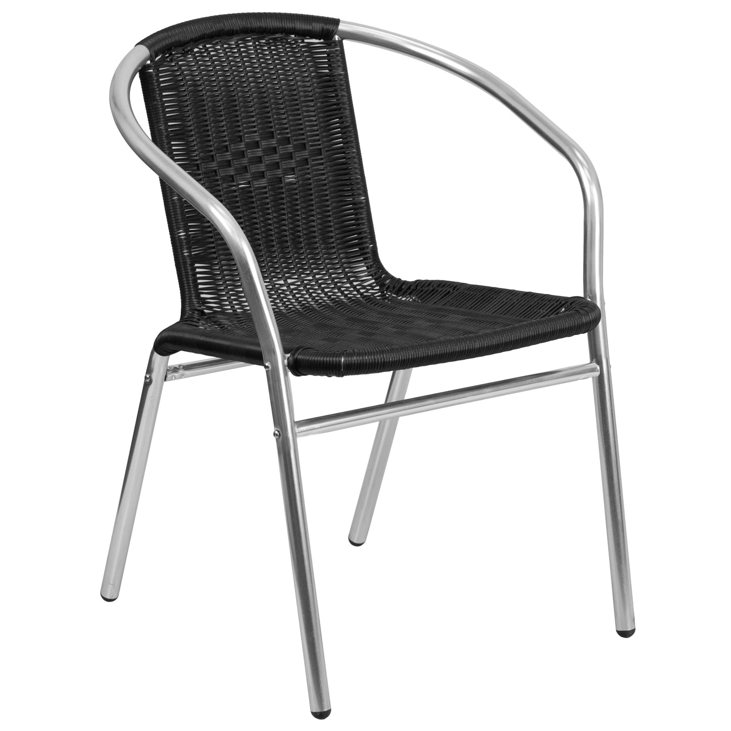 23.5SQ Aluminum Table/4 Chairs TLH-ALUM-24SQ-020BKCHR4-GG