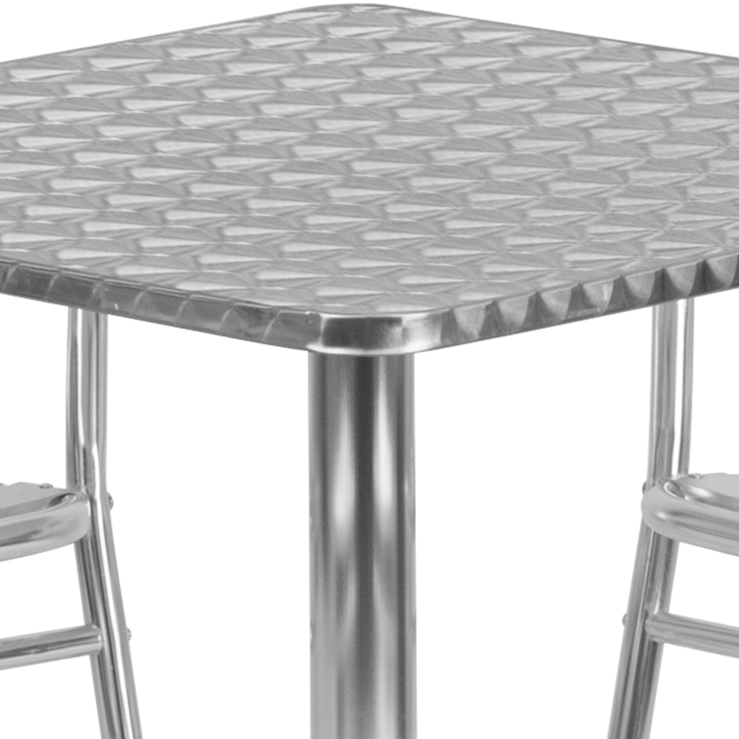 27.5SQ Aluminum Table Set TLH-ALUM-28SQ-017BCHR4-GG