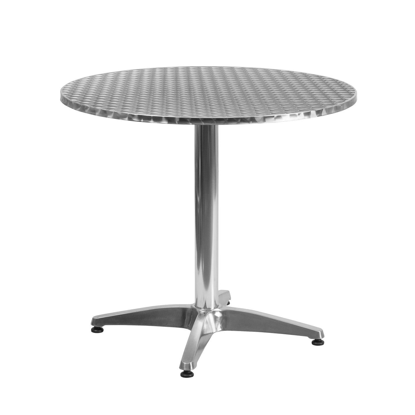 31.5RD Aluminum Table/4 Chairs TLH-ALUM-32RD-020BGECHR4-GG