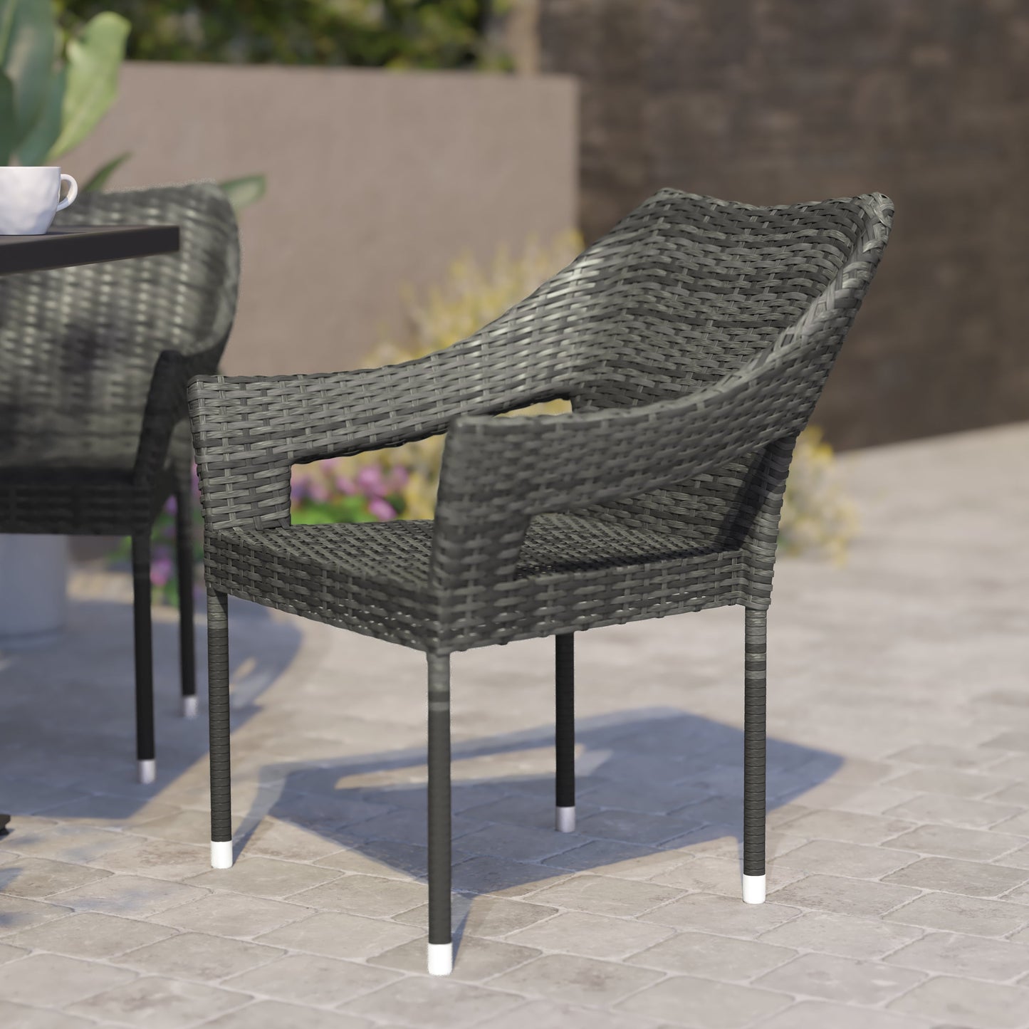 Gray Patio Stack Chair TT-TT02-GY-GG