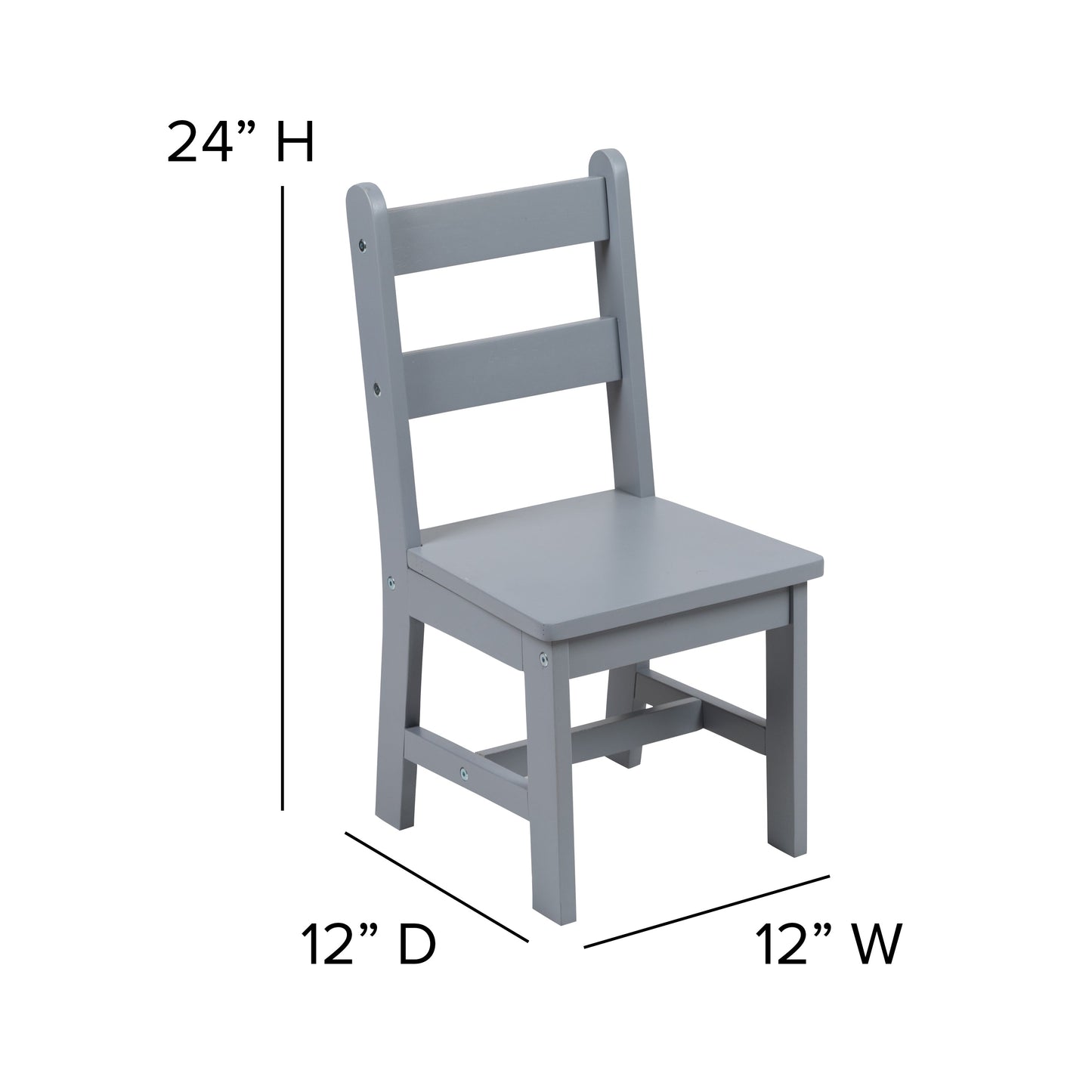 Kids Gray Table & 2 Chair Set TW-WTCS-1001-GRY-GG