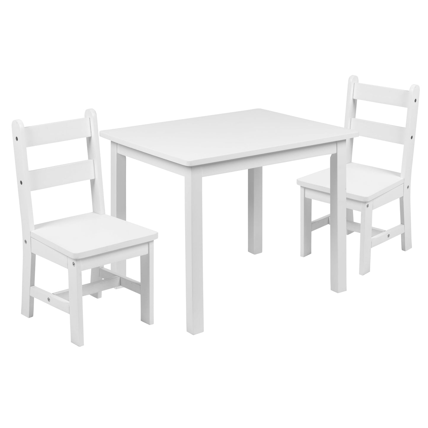 Kids White Table & 2 Chair Set TW-WTCS-1001-WH-GG