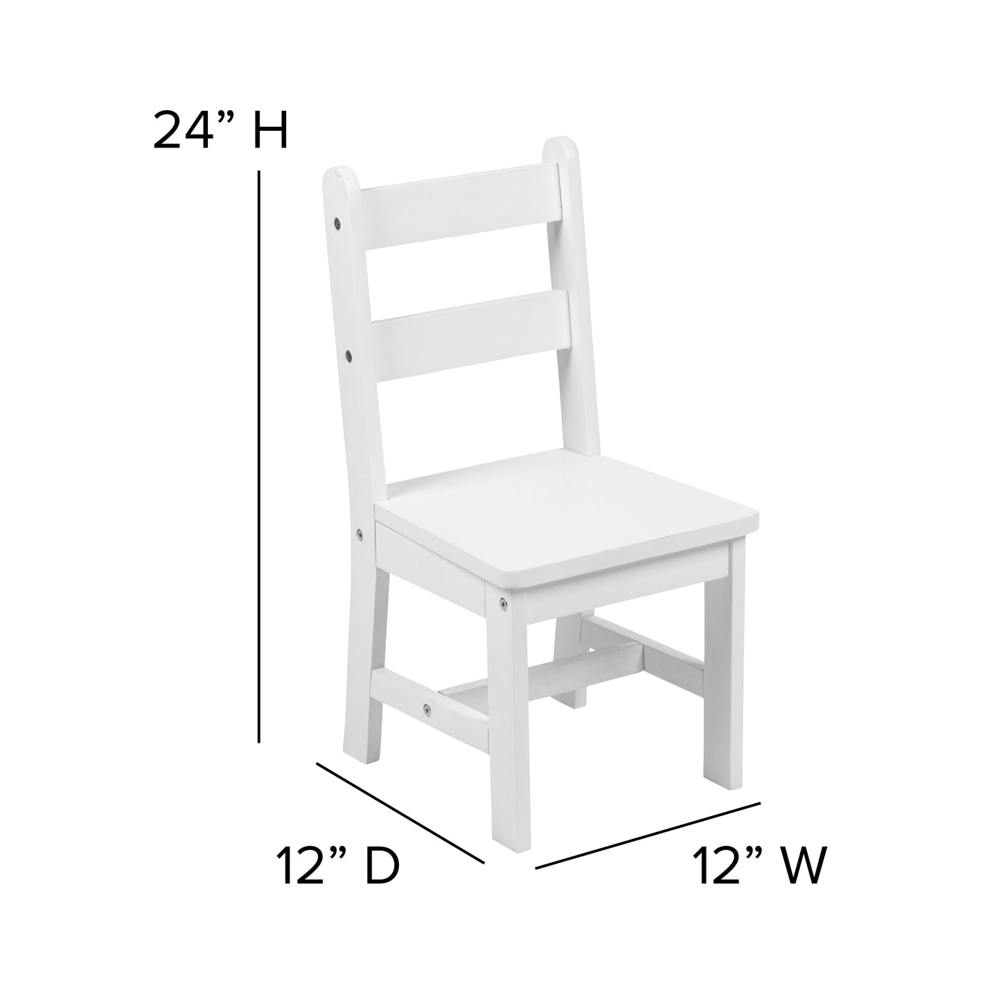 Kids White Table & 2 Chair Set TW-WTCS-1001-WH-GG