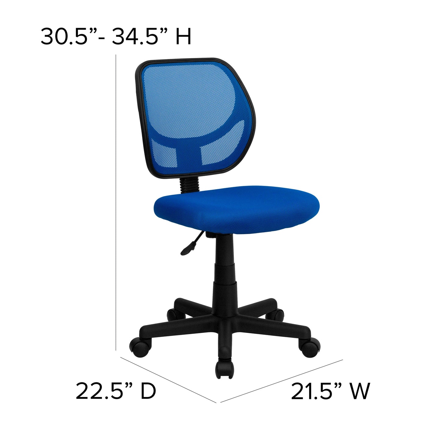 Blue Low Back Task Chair WA-3074-BL-GG