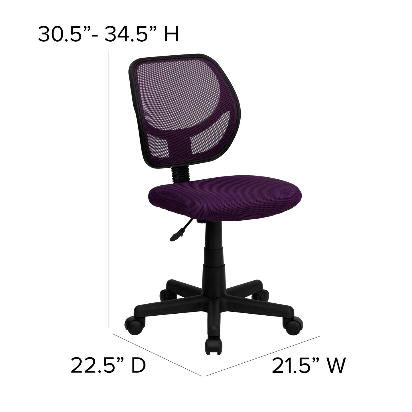 Purple Low Back Task Chair WA-3074-PUR-GG