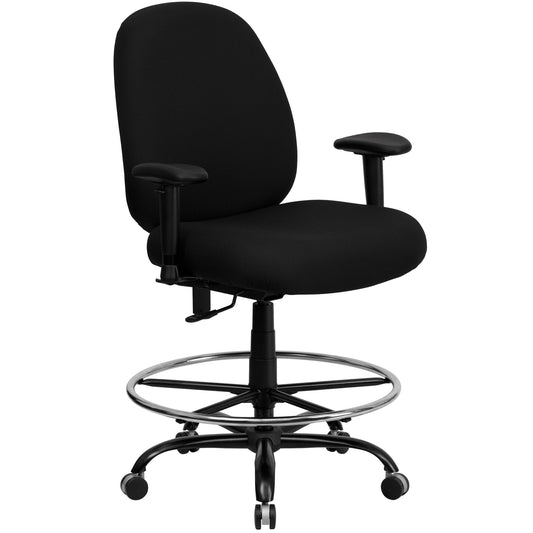 Black Fabric 400LB Draft Chair WL-715MG-BK-AD-GG