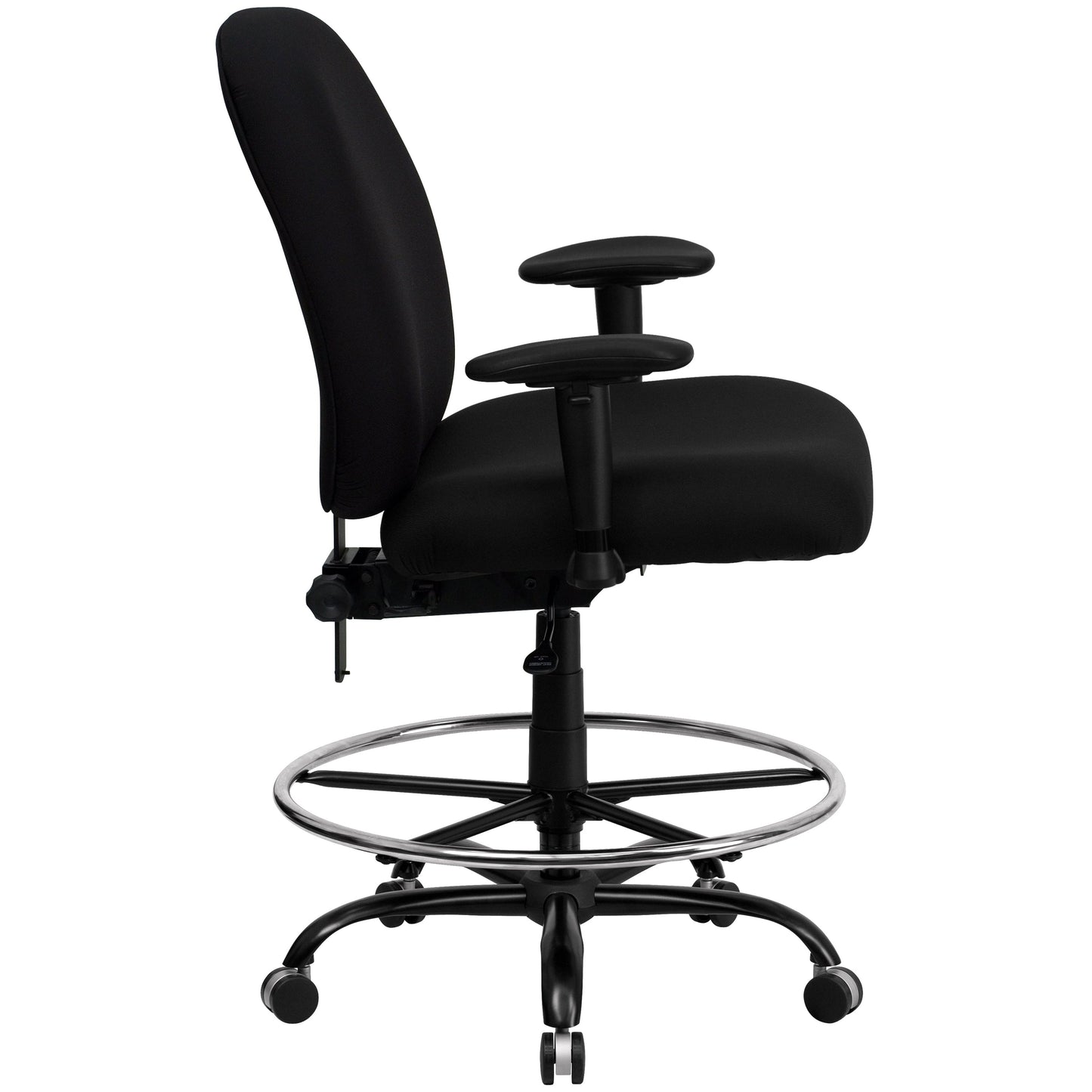 Black Fabric 400LB Draft Chair WL-715MG-BK-AD-GG